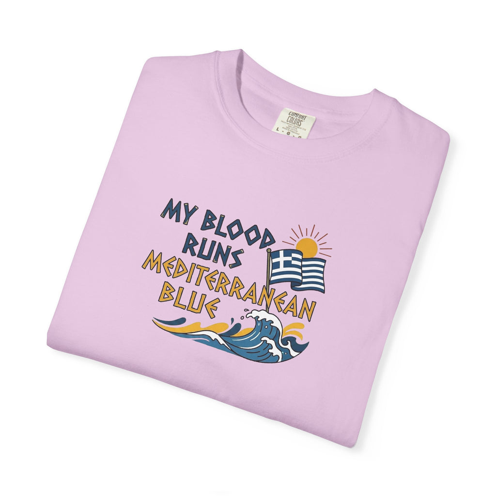 My Blood Runs Mediterranean Blue - Greek Flag